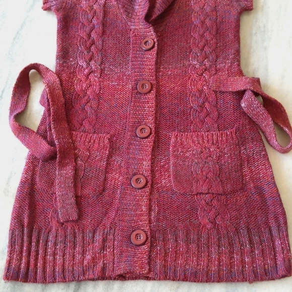 NWT. Vertigo Paris Wool blended short sleeve multi colored long cardigan sweater - Picture 2 of 4